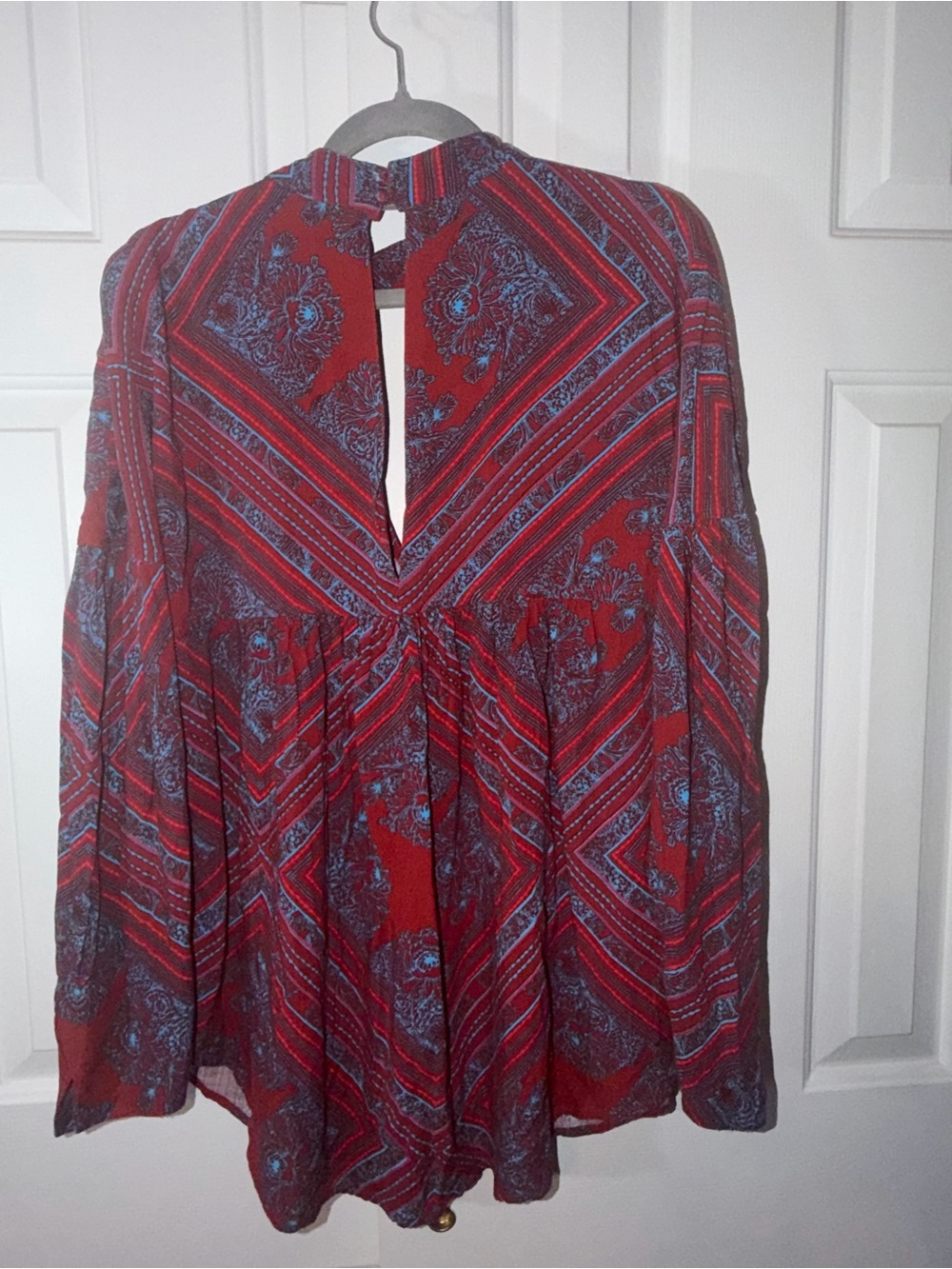 Free People Patterned Keyhole Blouse - Picture 3 of 3